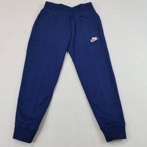 Nike Jogger Pants Girls Small Blue Standard Fit Fleece Sweatpants DC7207-492 NWT